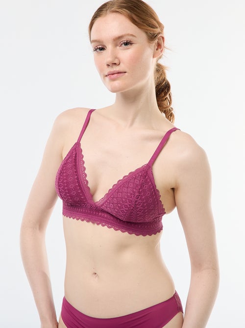 Soutien-gorge triangle en dentelle - Kiabi