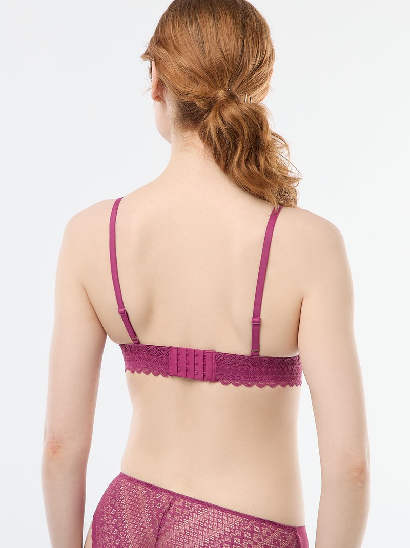 Soutien-gorge triangle en dentelle Rose - Kiabi
