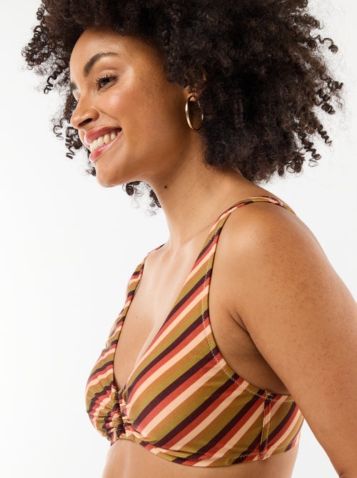 Soutien-gorge triangle en microfibre imprimé - Kiabi