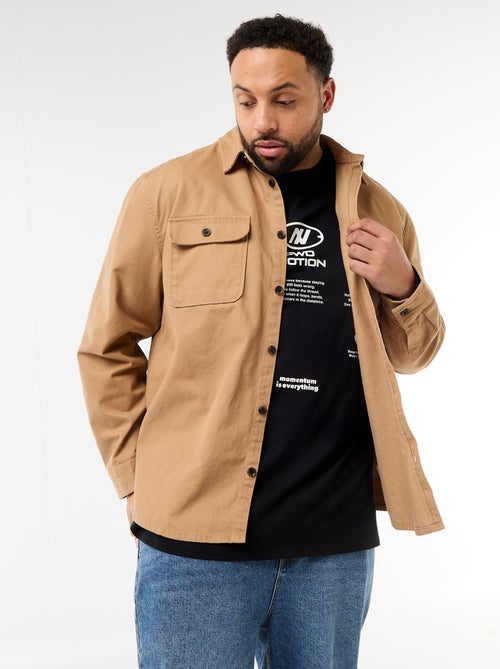 Sovracamicia in twill con tasche sul petto con patta - Kiabi Sovracamicia in twill con tasche sul petto con patta - Kiabi