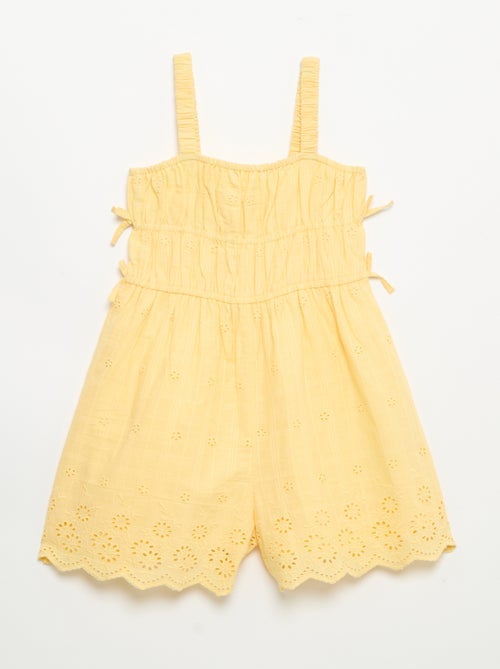 Spaghetti-Trägerkleid mit Allover-Stickereien - Kiabi