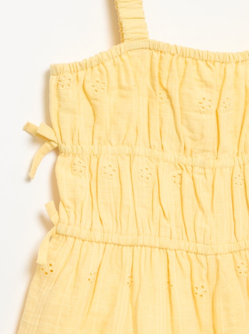 Spaghetti-Trägerkleid mit Allover-Stickereien - Kiabi