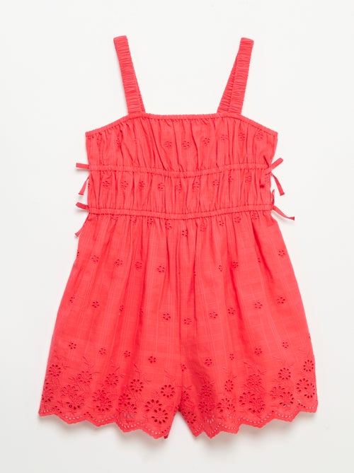 Spaghetti-Trägerkleid mit Allover-Stickereien - Kiabi