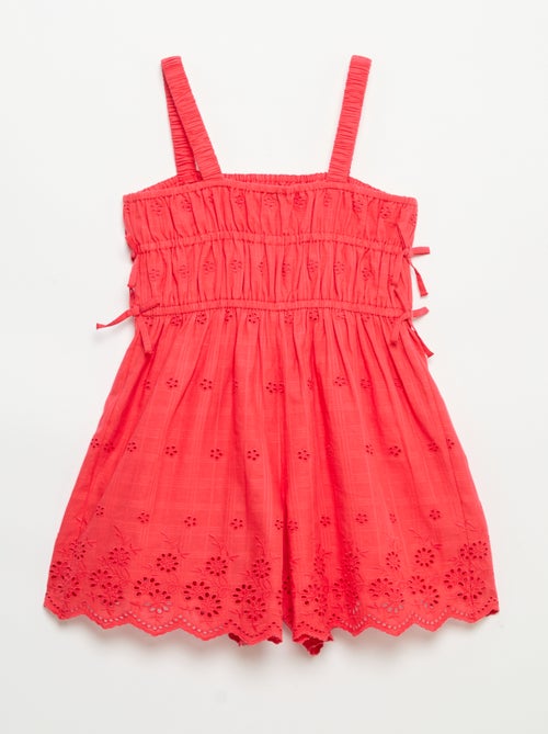 Spaghetti-Trägerkleid mit Allover-Stickereien - Kiabi