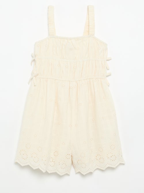 Spaghetti-Trägerkleid mit Allover-Stickereien - Kiabi