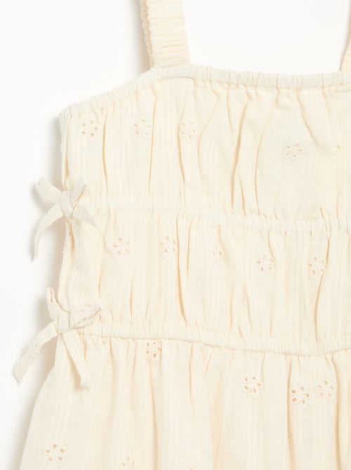 Spaghetti-Trägerkleid mit Allover-Stickereien - Kiabi