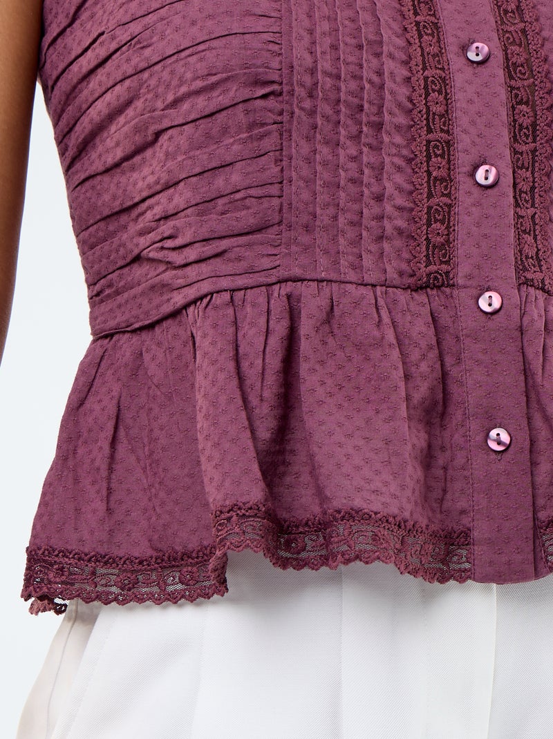 Spaghettiträger Cropped Top Lila - Kiabi