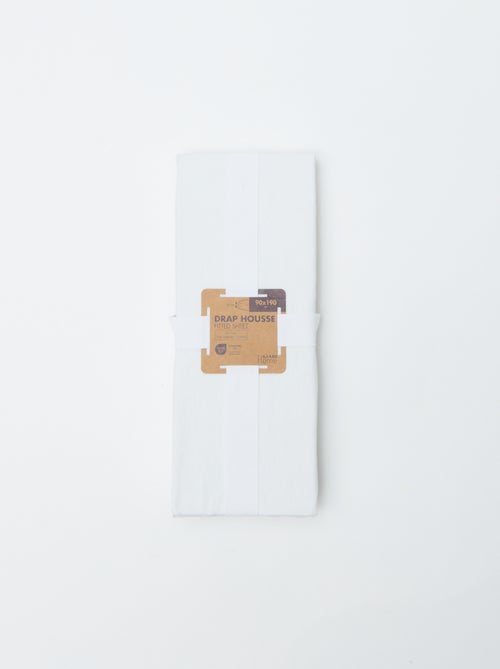 Spannbetttuch für 1 Person 90 x 190 cm aus Baumwolle - Kiabi Home - Kiabi