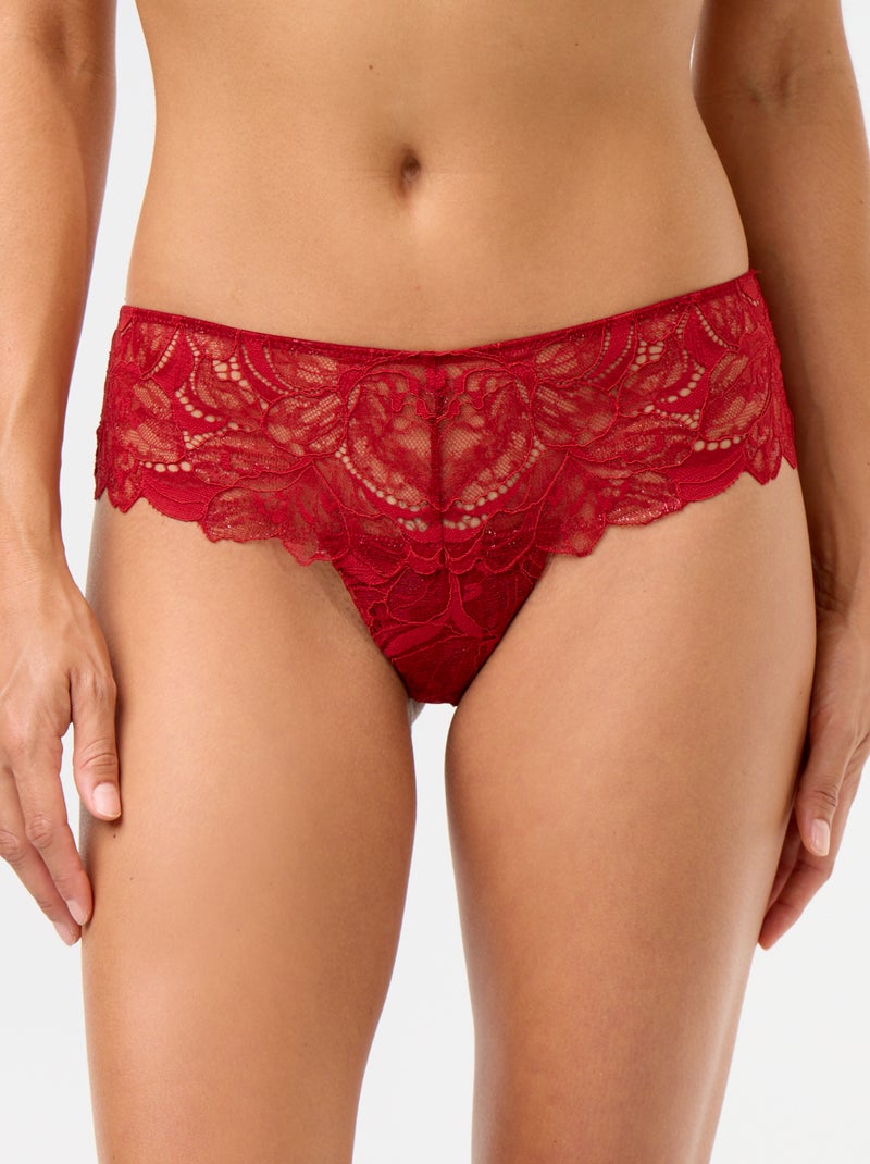 Sparkly Lace Tanga Red - Kiabi