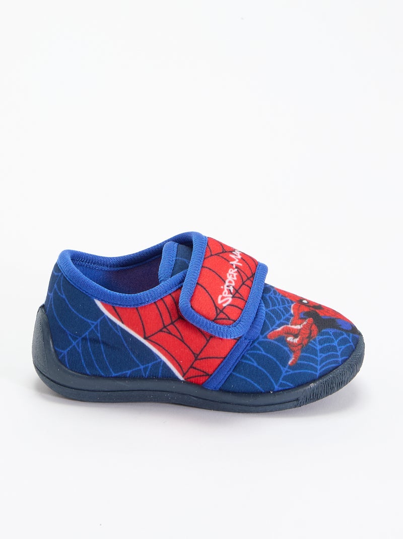 "Spiderman" Hook-and-Loop Slippers Blue - Kiabi