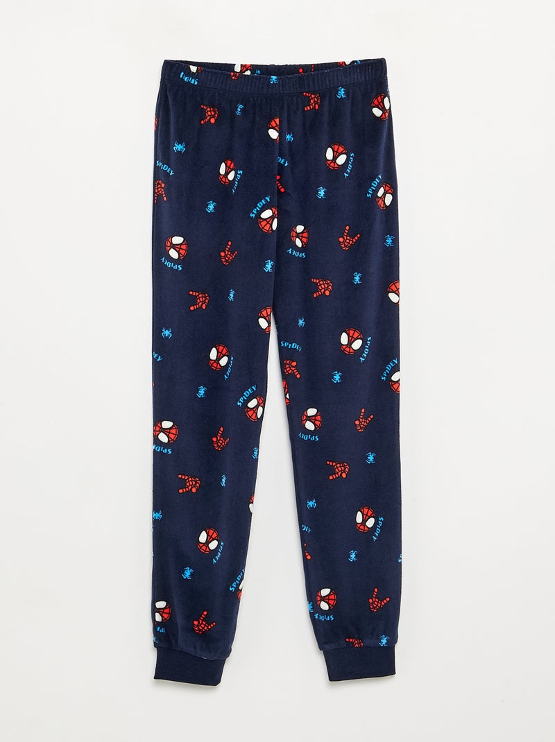 Spiderman Long Fleece Pyjama Set - 2-Piece Blue - Kiabi