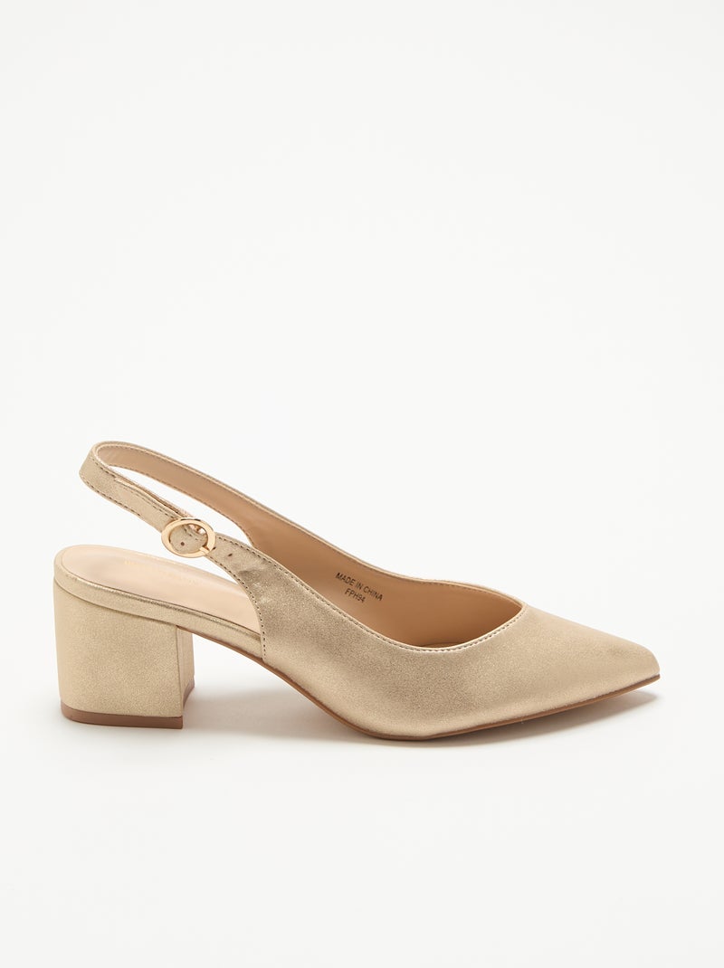 Spitze Pumps in Gold-Imitat GELB - Kiabi