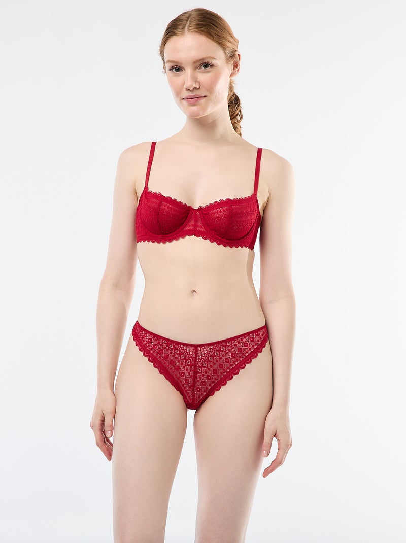 Spitzen-Balconette-BH Rot - Kiabi