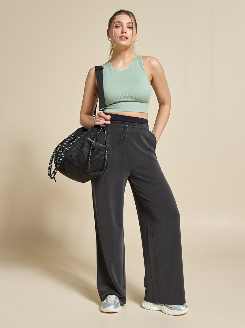 Sport-Bralette aus Rippstrick mit leichtem Halt - (ekstract) Grün - Kiabi