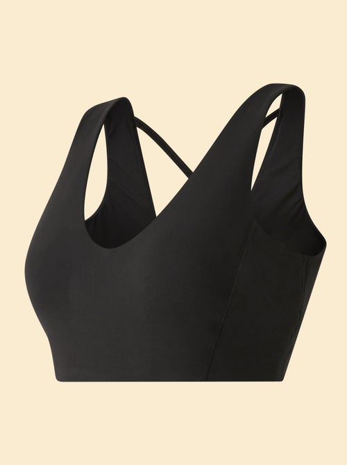 Sport-Bralette mit gekreuztem Rücken, mittlerer Halt - Kiabi