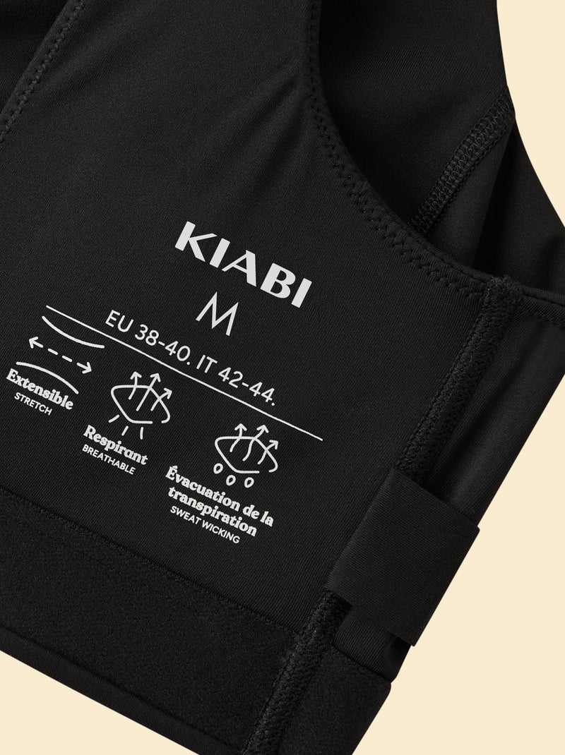 Sport-Bralette mit gekreuztem Rücken, mittlerer Halt Schwarz - Kiabi