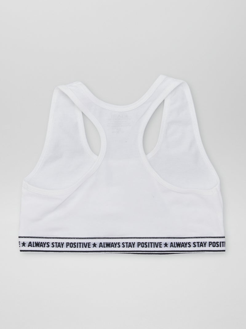Sport-Bralette Schwarz/Weiß - Kiabi