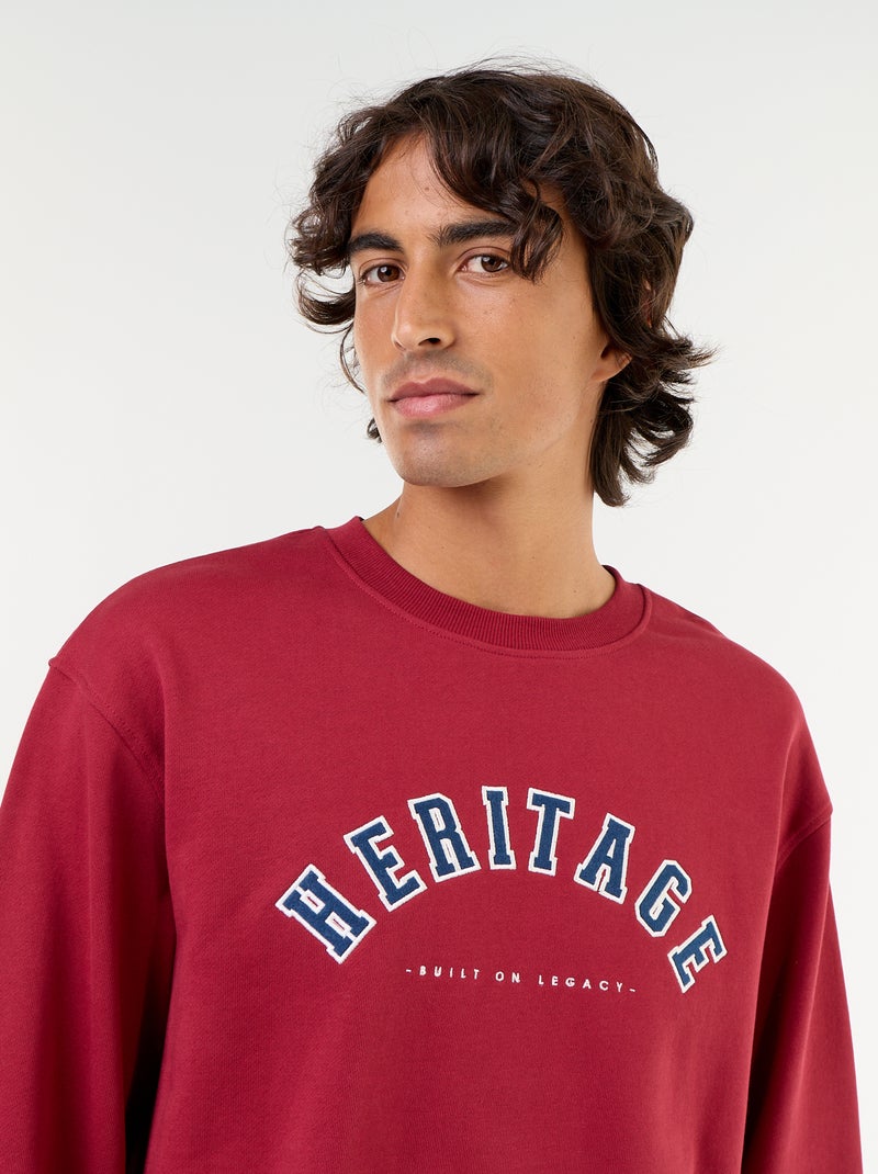Sportliches Sweatshirt mit gestickten Aufschriften Rouge - Kiabi