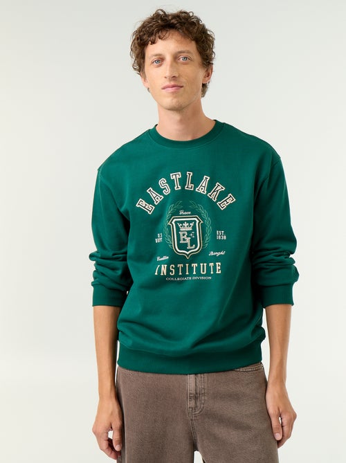 Sportliches Sweatshirt mit gestickten Aufschriften - Kiabi