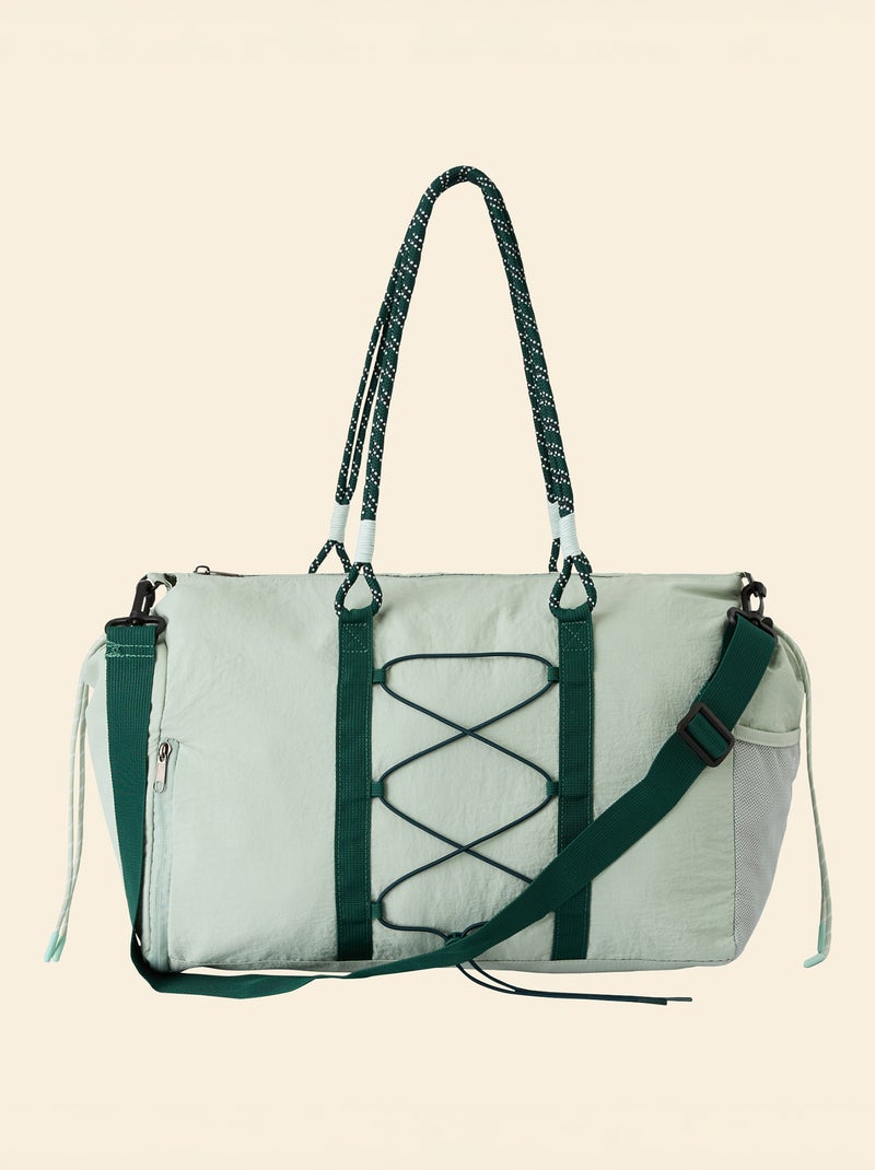 Sports bag with outer pockets and shoe compartment Green - Kiabi