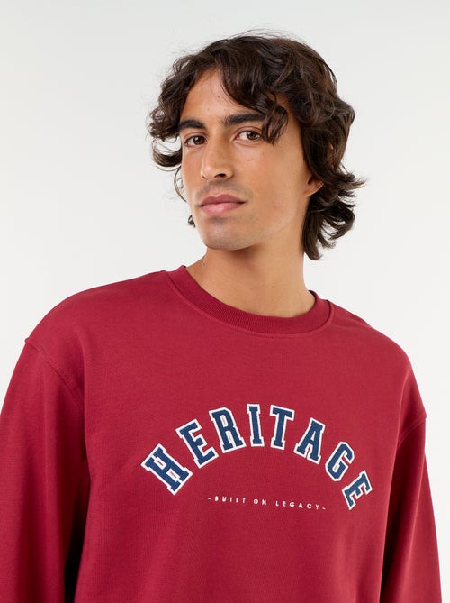 Sportswear style sweatshirt with embroidered lettering - Kiabi