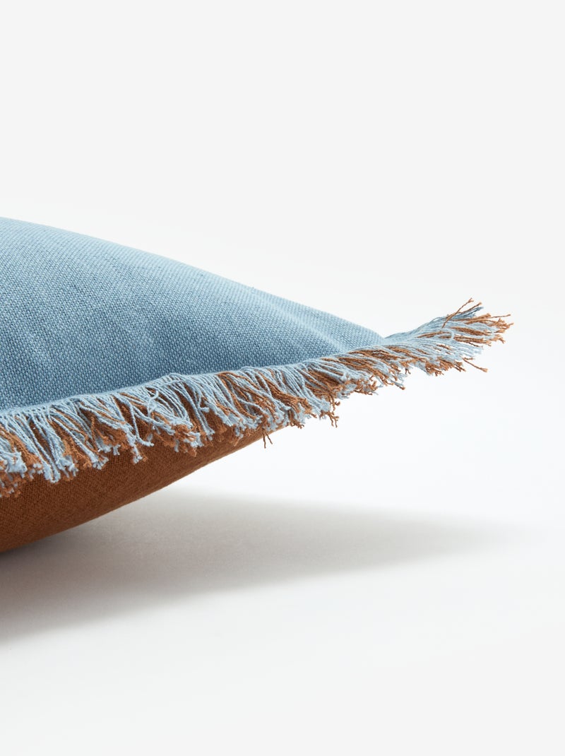 Square cushion cover with fringes 45 x 45 cm Brown - Kiabi