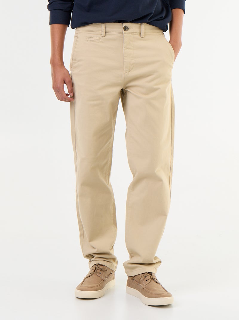 Standard-fit plain chino Beige - Kiabi