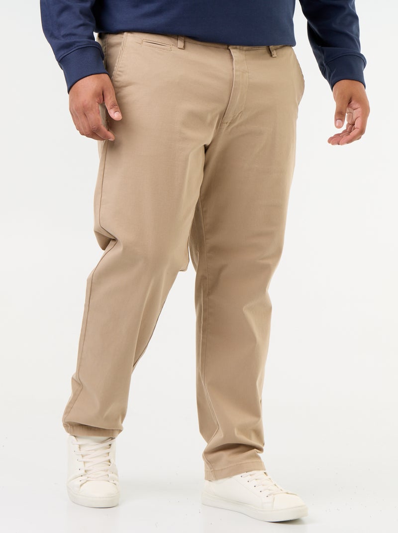 Standard Fit Plain Chino Beige - Kiabi