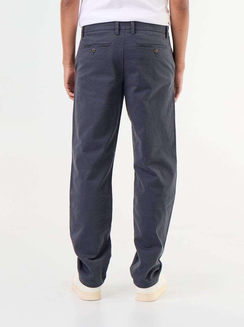 Standard-fit plain chino Blue - Kiabi