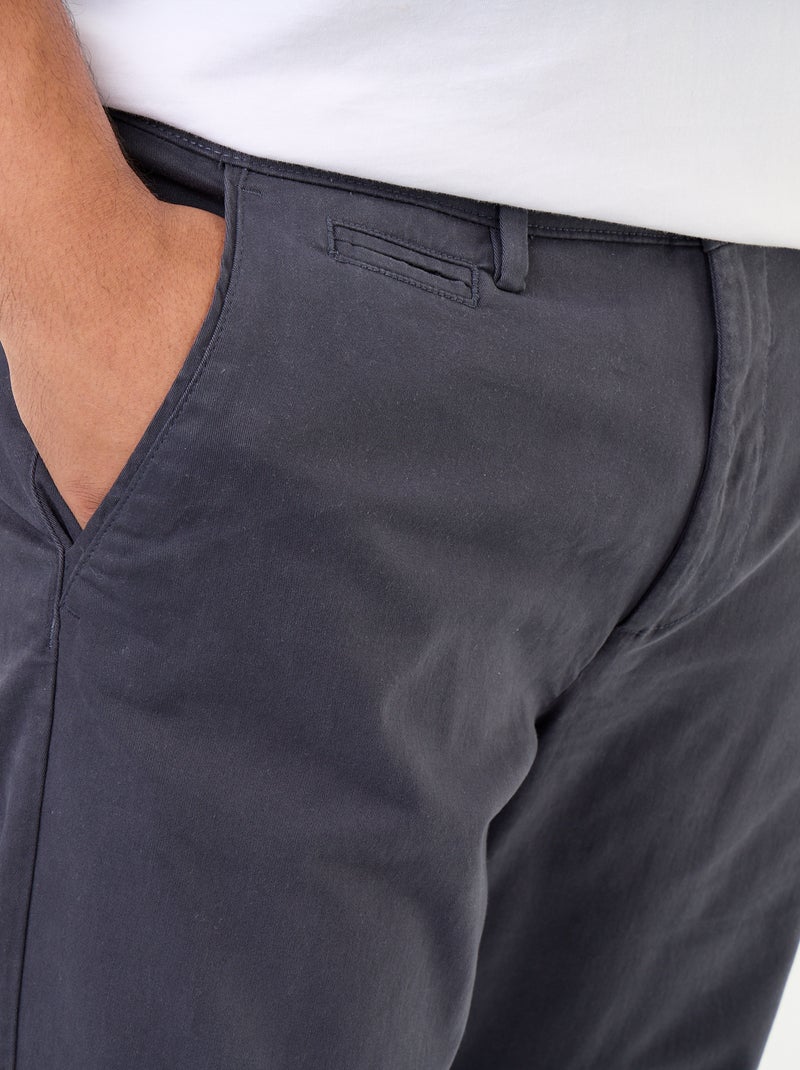 Standard Fit Plain Chino Blue - Kiabi
