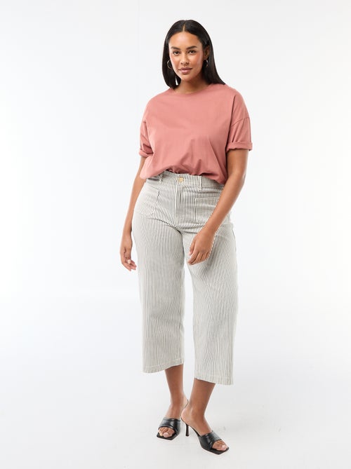 Standard waist wide leg trousers - Kiabi Standard waist wide leg trousers - Kiabi