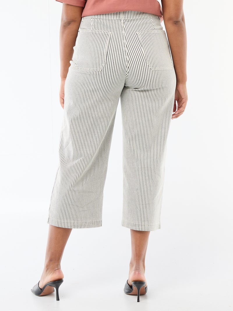 Standard waist wide leg trousers White - Kiabi