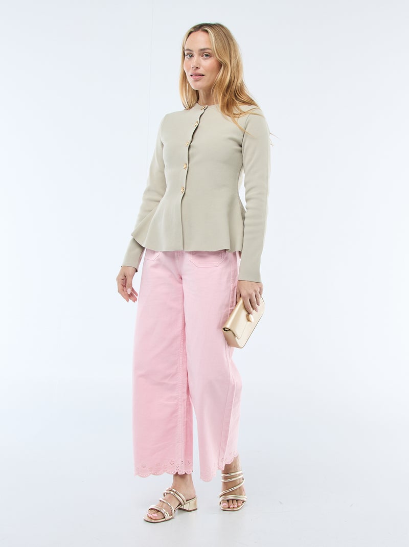 Star Button Cardigan Beige - Kiabi