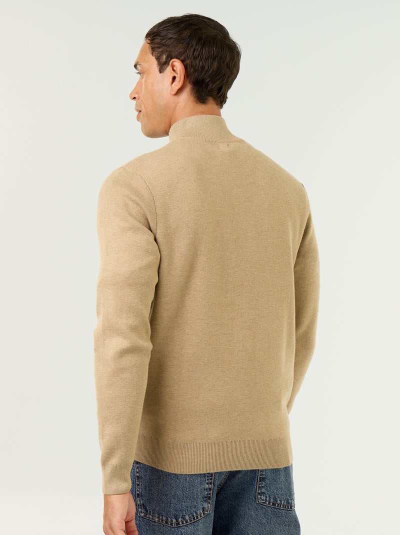 Stehkragen-Gilet mit Reissverschluss Beige - Kiabi