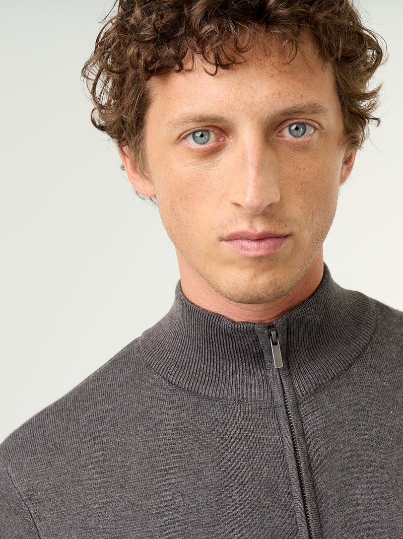 Stehkragen-Gilet mit Reissverschluss Gris - Kiabi