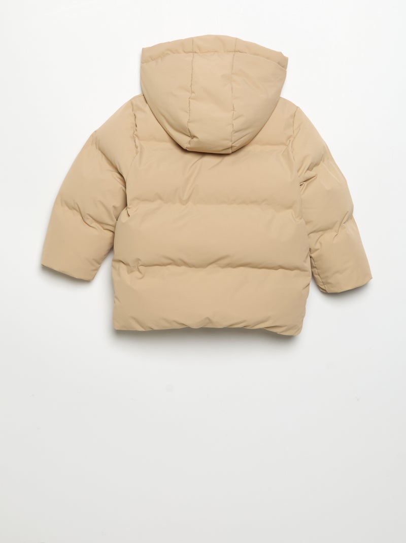 Steppjacke mit Kapuze Beige - Kiabi