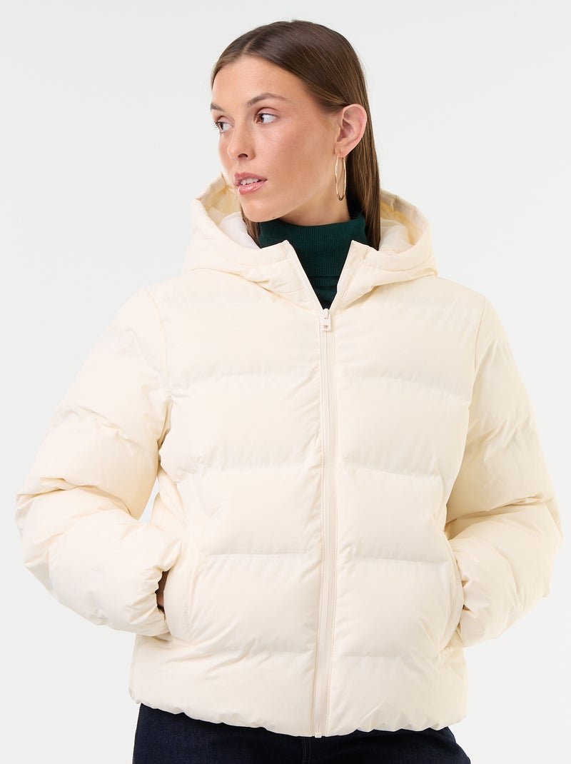 Steppjacke mit Kapuze Blanc - Kiabi