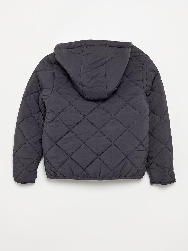 Steppjacke mit Kapuze Noir - Kiabi