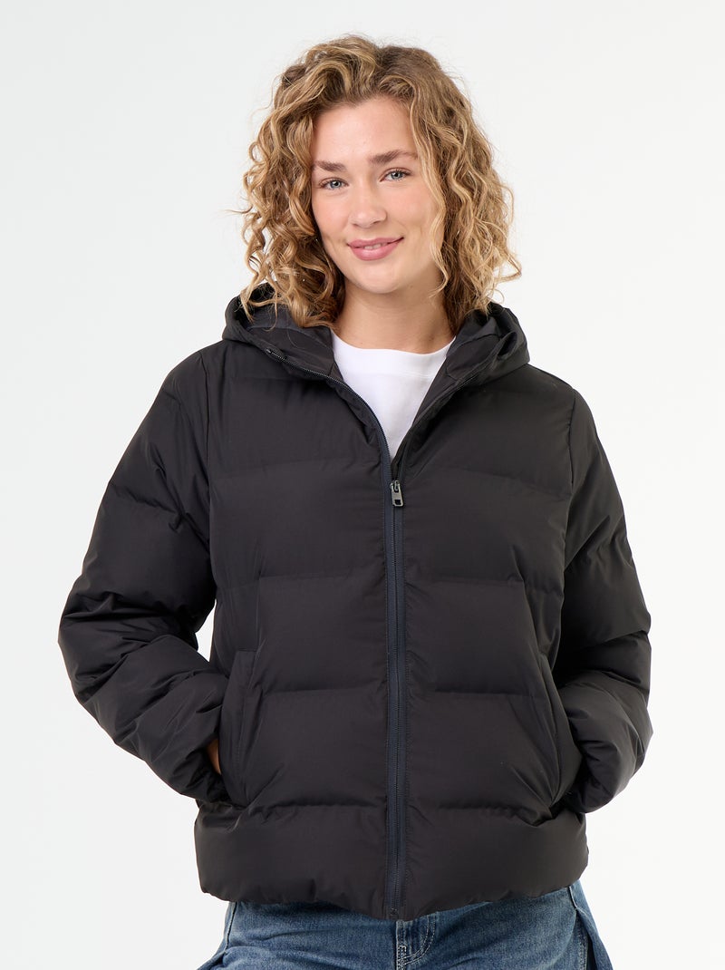 Steppjacke mit Kapuze Noir - Kiabi