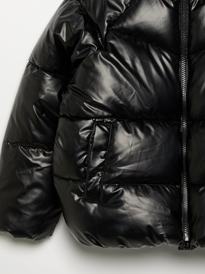 Steppjacke mit Kapuze Schwarz - Kiabi
