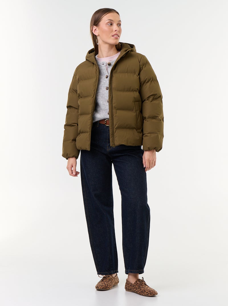 Steppjacke mit Kapuze Vert - Kiabi
