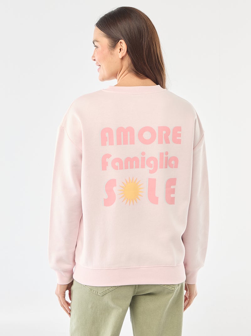 Still-Sweatshirt aus Fleece Rosa - Kiabi