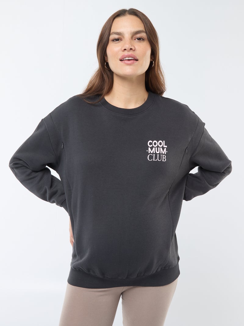 Still-Sweatshirt aus Fleece Schwarz - Kiabi