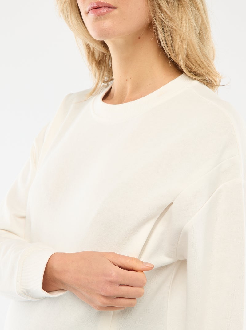 Still-Sweatshirt aus Molton Weiß - Kiabi
