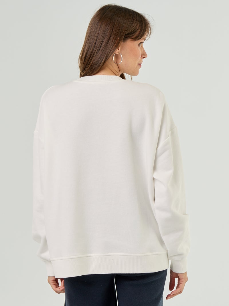 Still-Sweatshirt mit Wickelöffnung Blanc - Kiabi