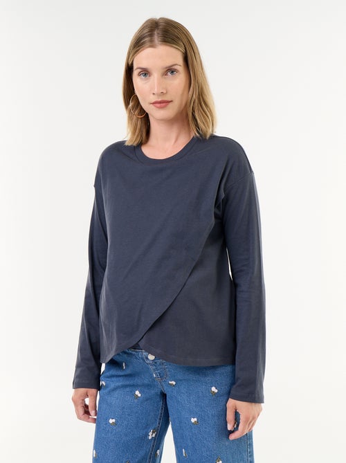 Still-T-Shirt mit Wickeloptik - Kiabi