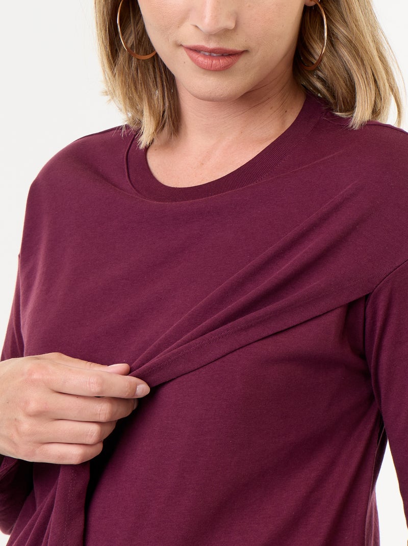 Still-T-Shirt mit Wickeloptik Rosa - Kiabi