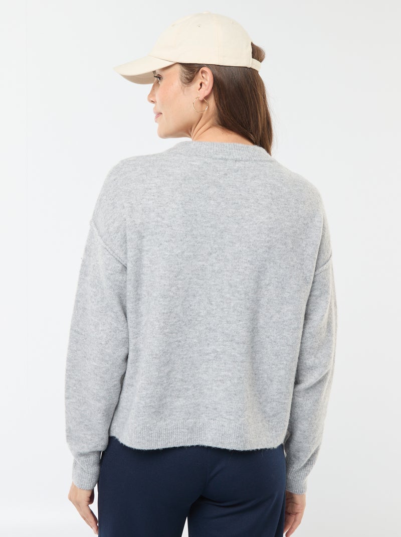 Stillpullover aus weichem Strick Grau - Kiabi