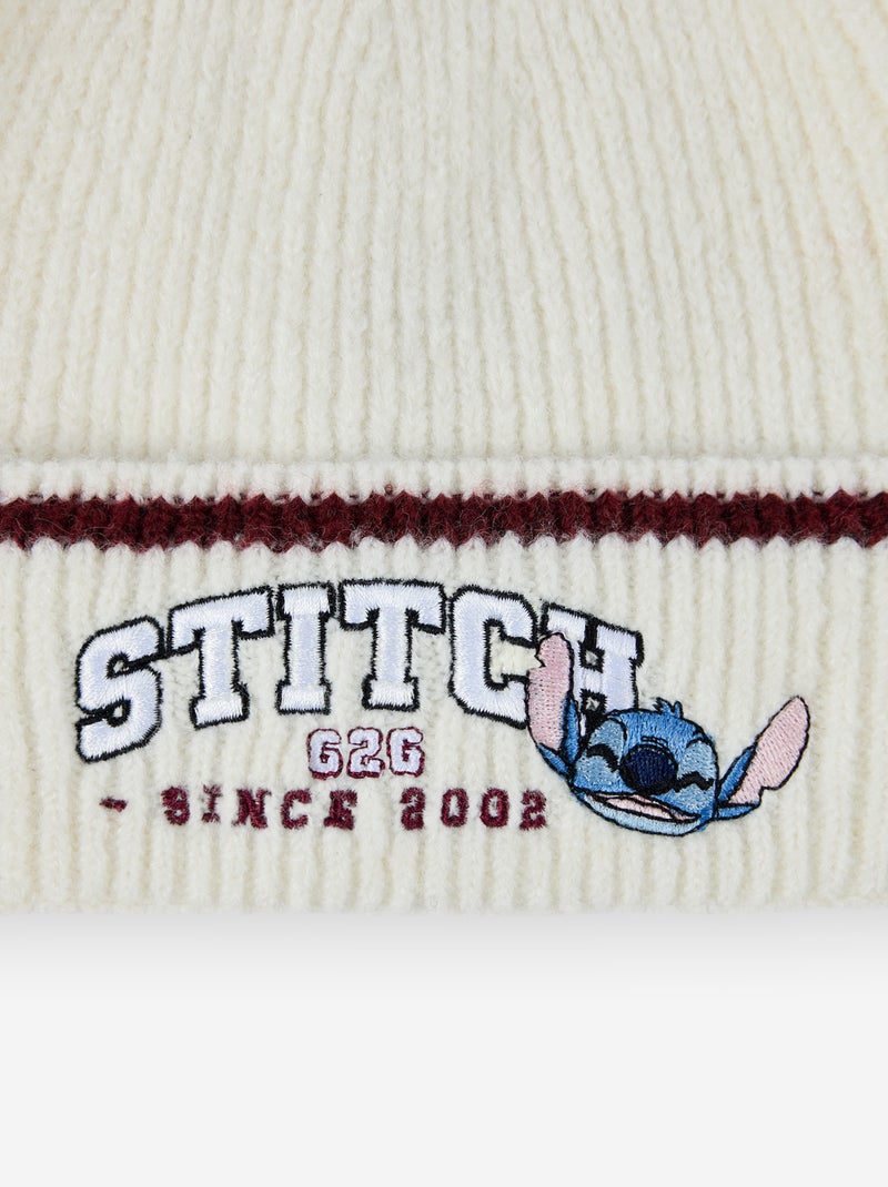 'Stitch' Beanie with Fold-Over Cuff Beige - Kiabi