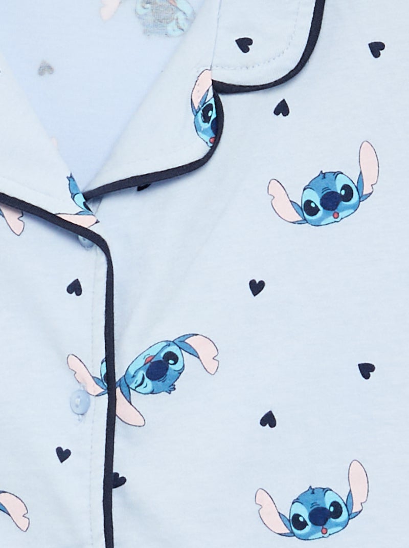 "Stitch" "Disney" Short-Sleeved Shirt & Shorts Pajama Set - 2-Piece Blue - Kiabi
